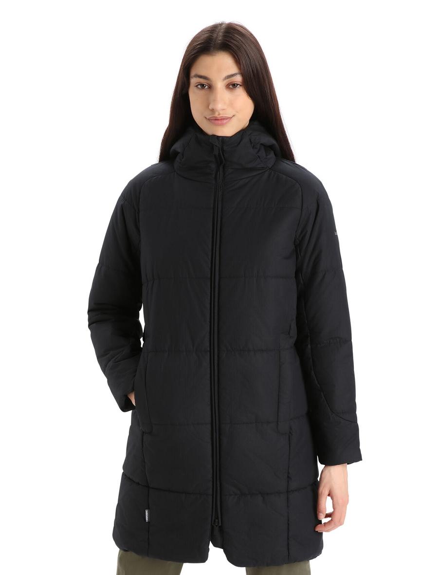 Vestes Icebreaker MerinoLoft™ Collingwood II 3Q Encapuchonné Femme Noir | FR 1656BEXC